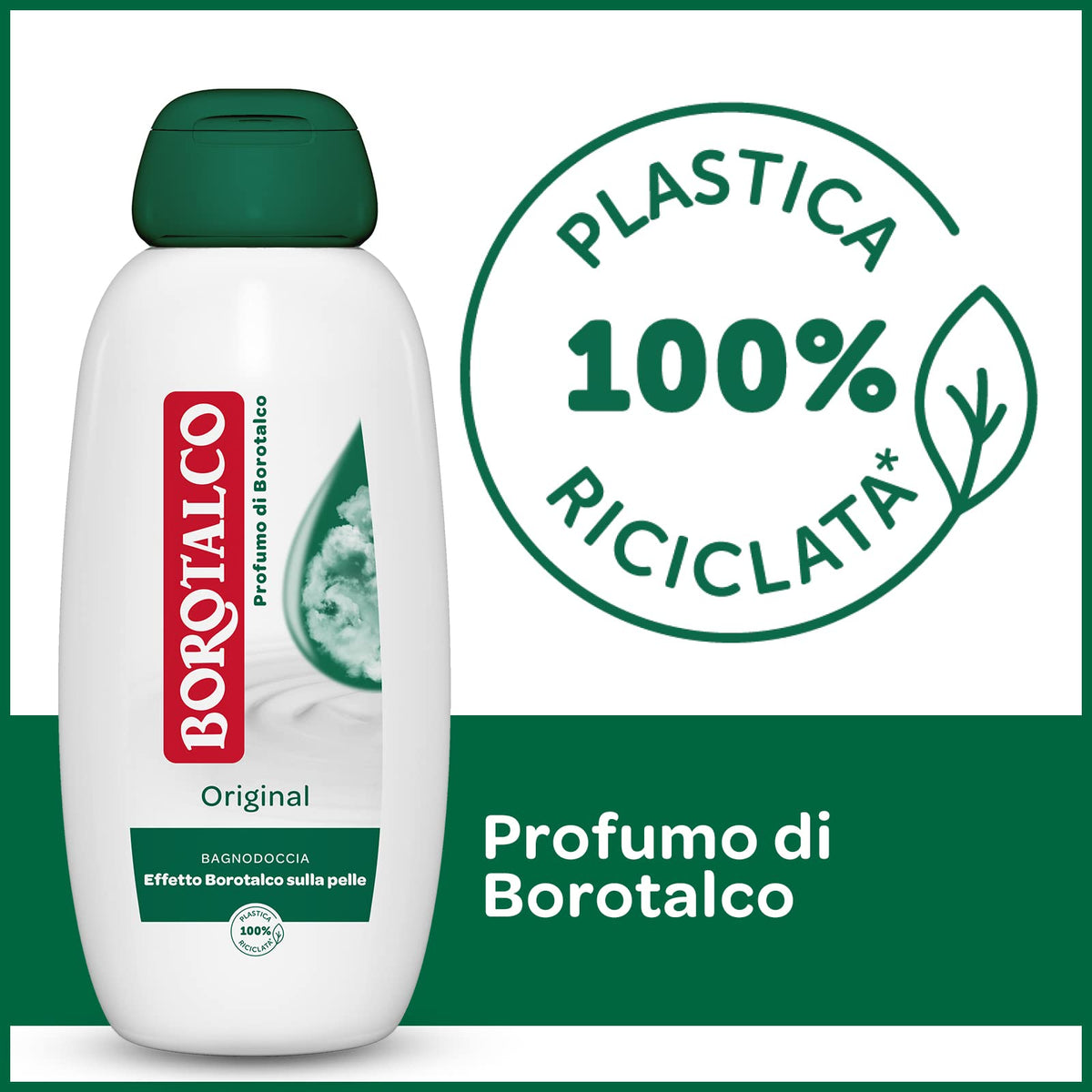 Borotalco pouring foam texture demonstrating rich lather and gentle cleanse