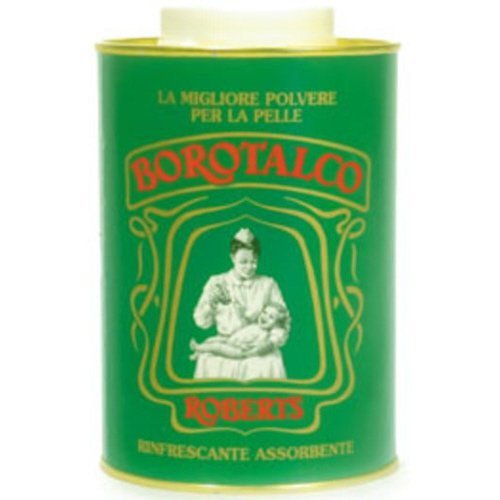 Borotalco powder closeup texture highlighting fine milling and smooth finish benefit