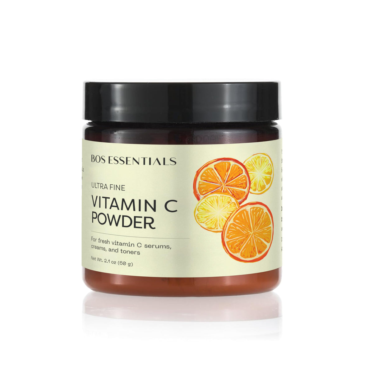 Bos Essentials dissolving Vitamin C in water illustrating instant clarity and fresh serum