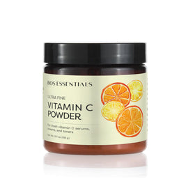 Bos Essentials dissolving Vitamin C in water illustrating instant clarity and fresh serum