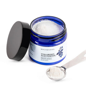 Bos Essentials front packaging showing clean label and powder container benefit ease of use