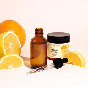 Bos Essentials jar beside mixing ingredients illustrating versatile formulation options