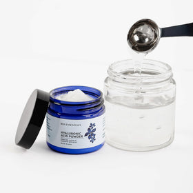 Bos Essentials finished serum in pump bottle showing clear gel for daily hydration benefit