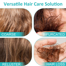 Bosdoer before and after split ends comparison illustrating visible repair and smoother tips