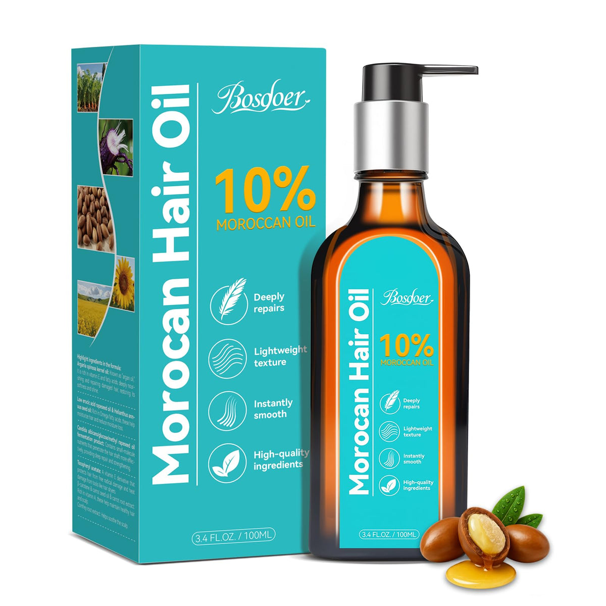 Bosdoer front packaging showing 100ml bottle and label for instant identification and benefit