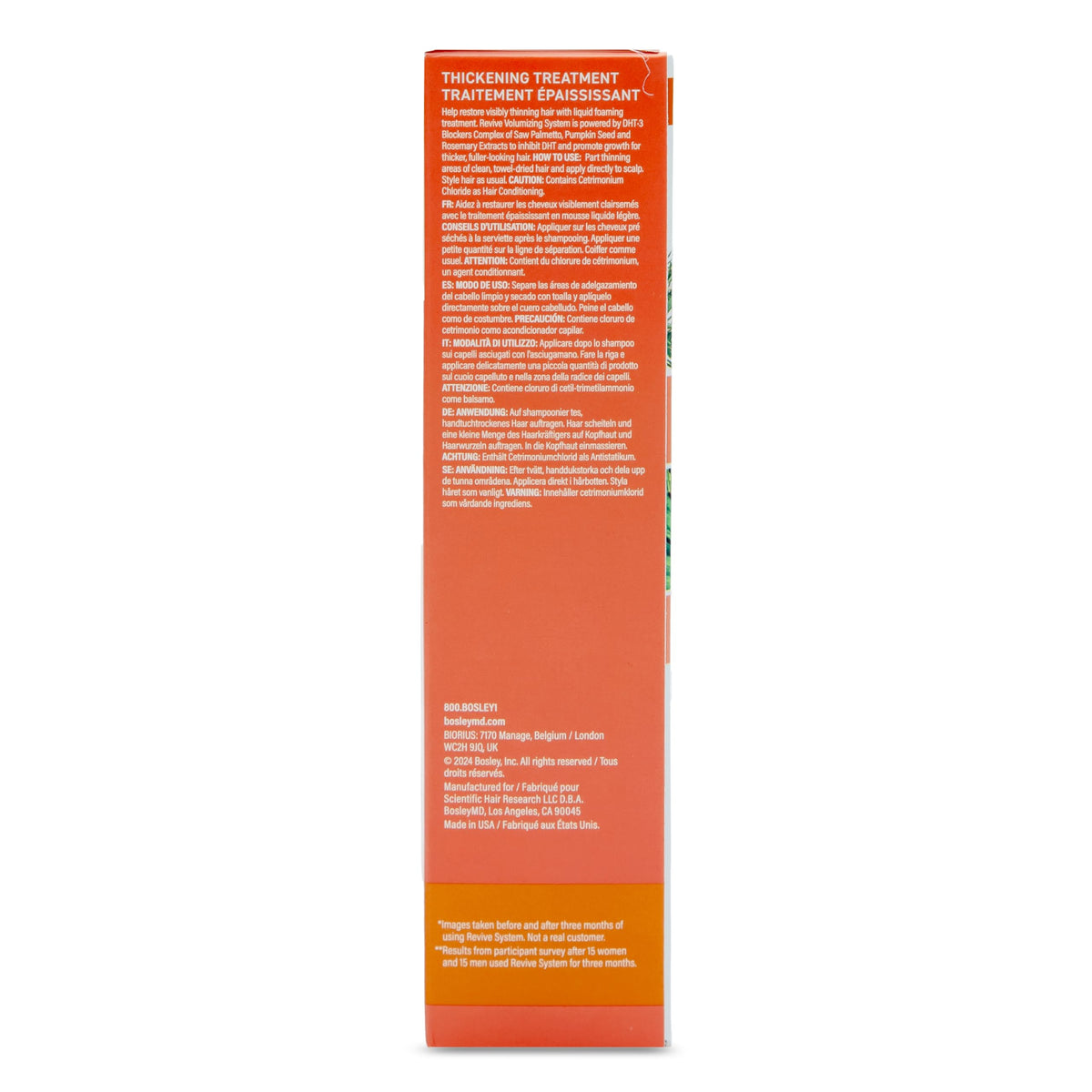BosleyMD active ingredients botanicals and biotin showcasing nourishing benefits