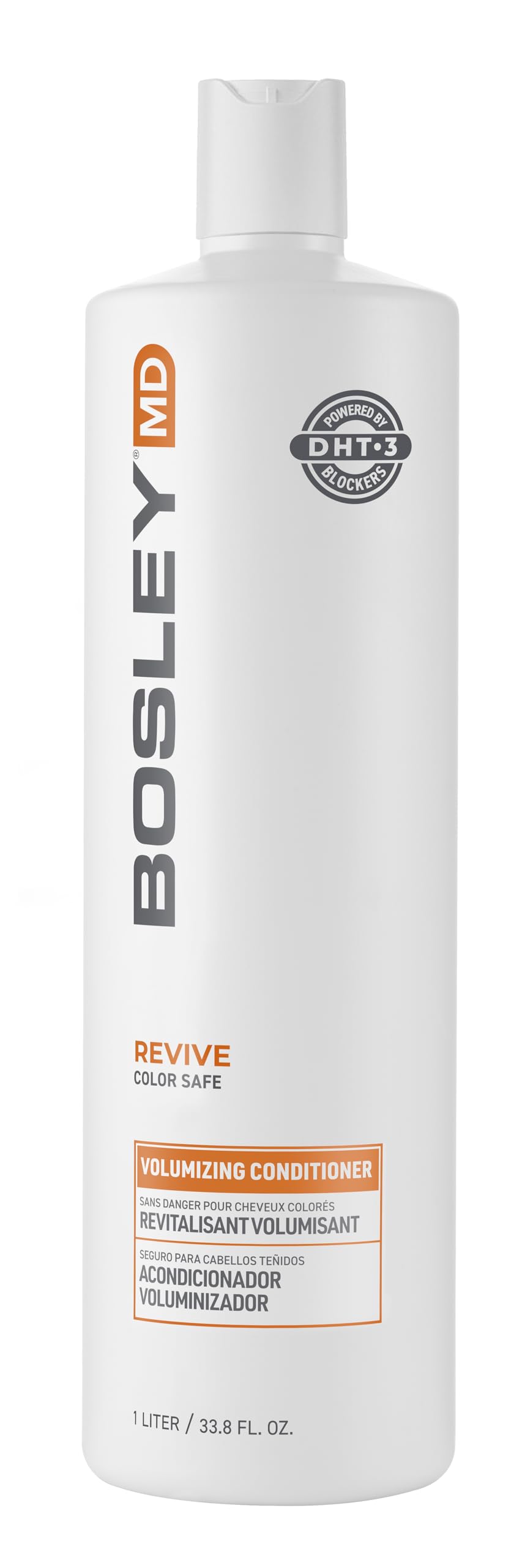 BosleyMD BosRevive front packaging shows bottle and benefit for fuller hair