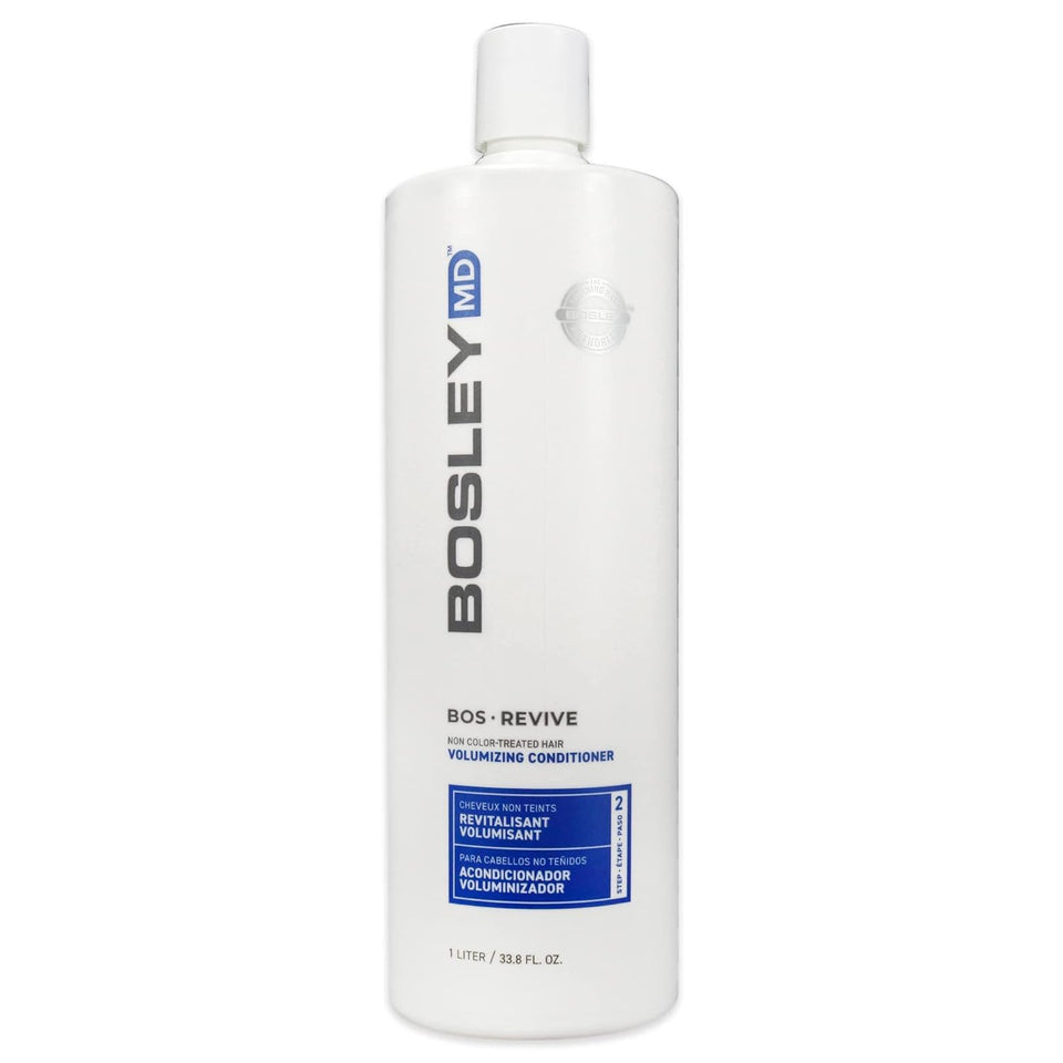 BosleyMD BosRevive front packaging shows full-size bottle and volume benefit