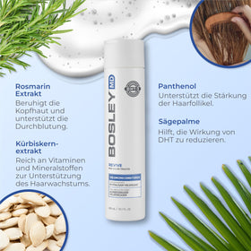 BosleyMD bosrevive ingredient display with saw palmetto emphasizing DHT-blocking support