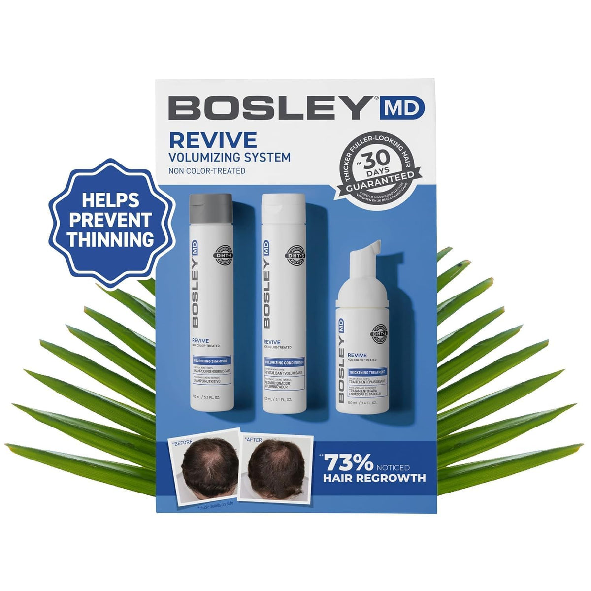 BosleyMD shampoo texture on hand demonstrating gentle, sulfate-free lather