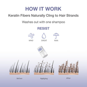 BosleyMD applying fibers to thinning area for instant fuller-looking hair