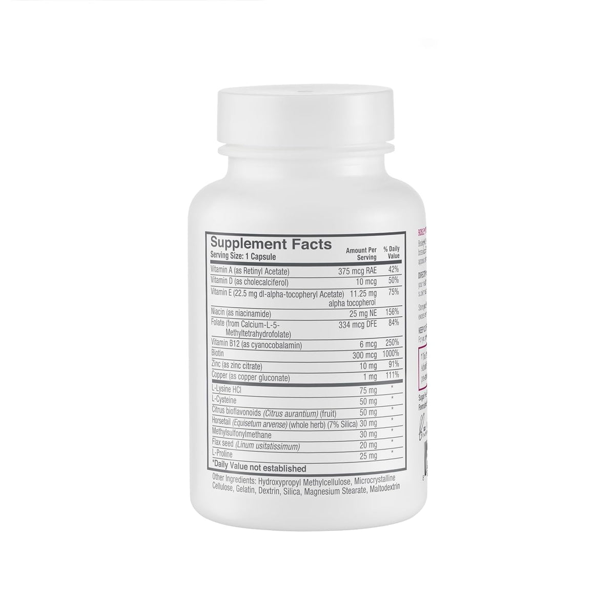 Close-up of BosleyMD capsule texture highlighting vegan, smooth-surface design