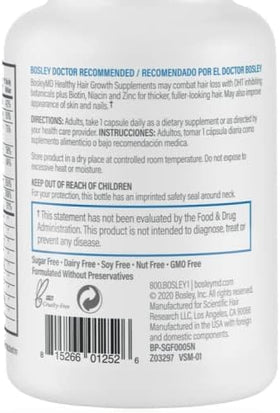 BosleyMD supplement bottle on bathroom shelf in morning routine for daily use