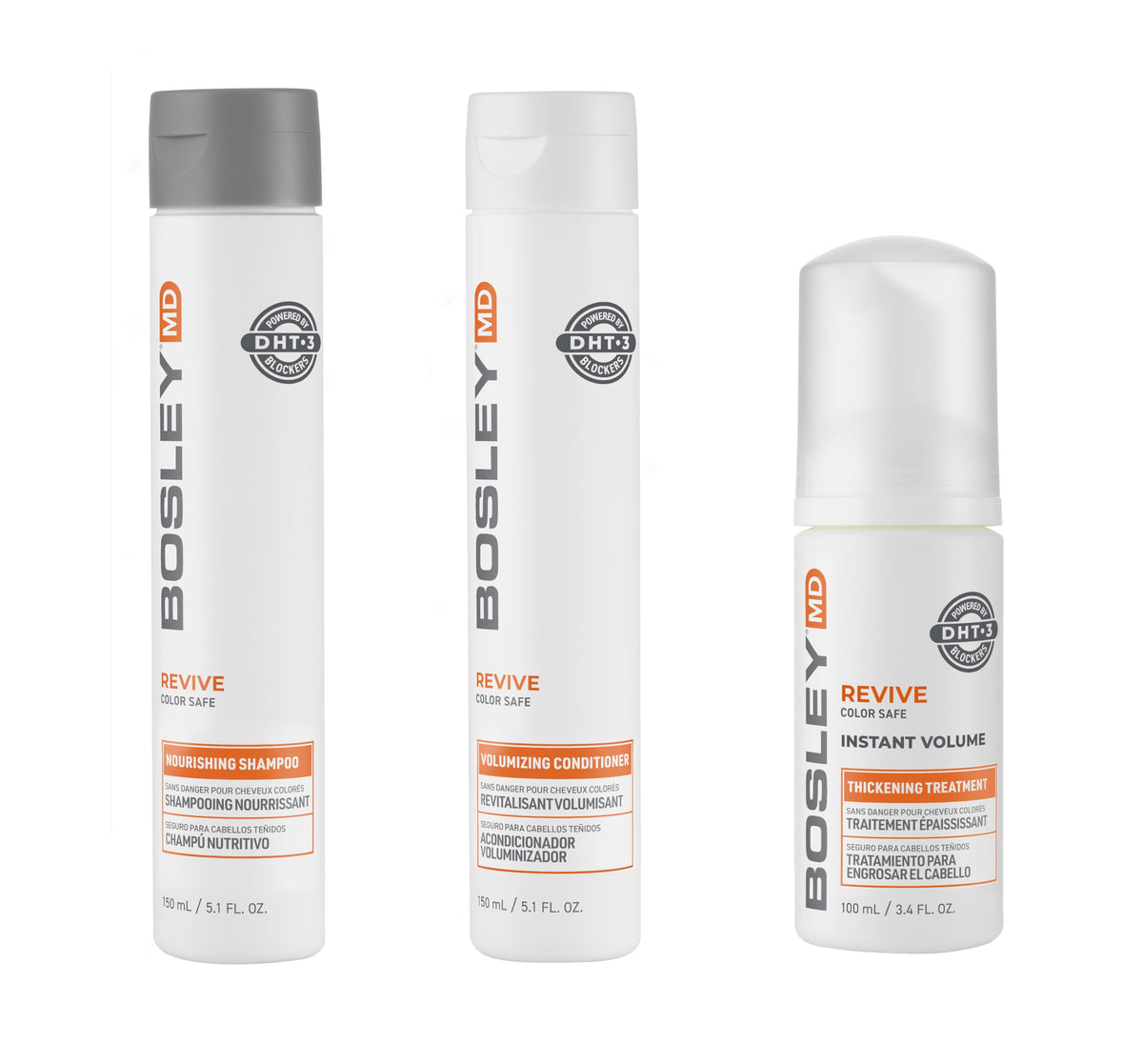 BosleyMD shampoo pump close-up demonstrating gentle lather and safe cleansing