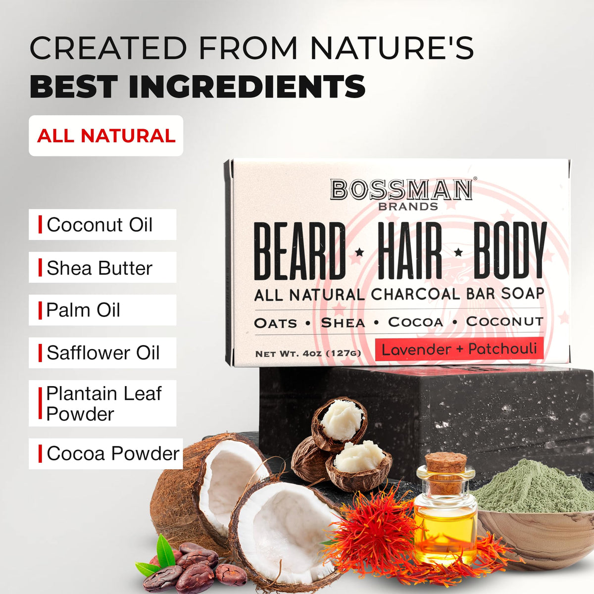 Bossman bar creating rich lather in hands for efficient multi-use cleansing