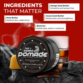 Bossman pomade being applied to beard showing easy styling control