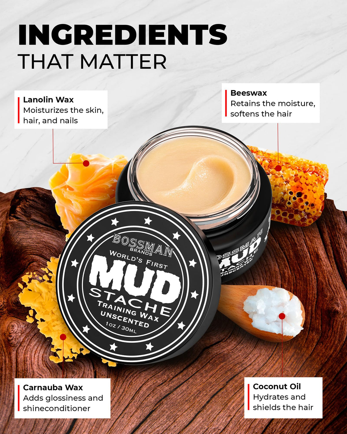 Bossman wax texture close-up demonstrating soft clay-like spreadability