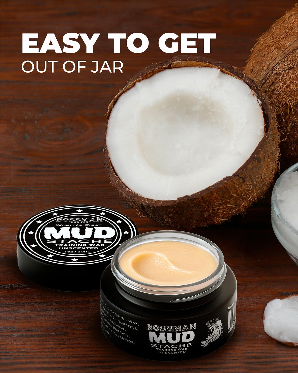 Two-pack Bossman MUDstache tins boxed for value and frequent use