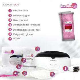 Boston Tech accessories laid out with wax refills and brush for easy setup