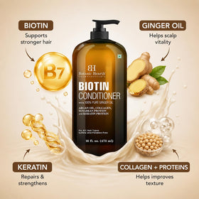 Botanic Hearth conditioner being applied to damp hair to improve manageability