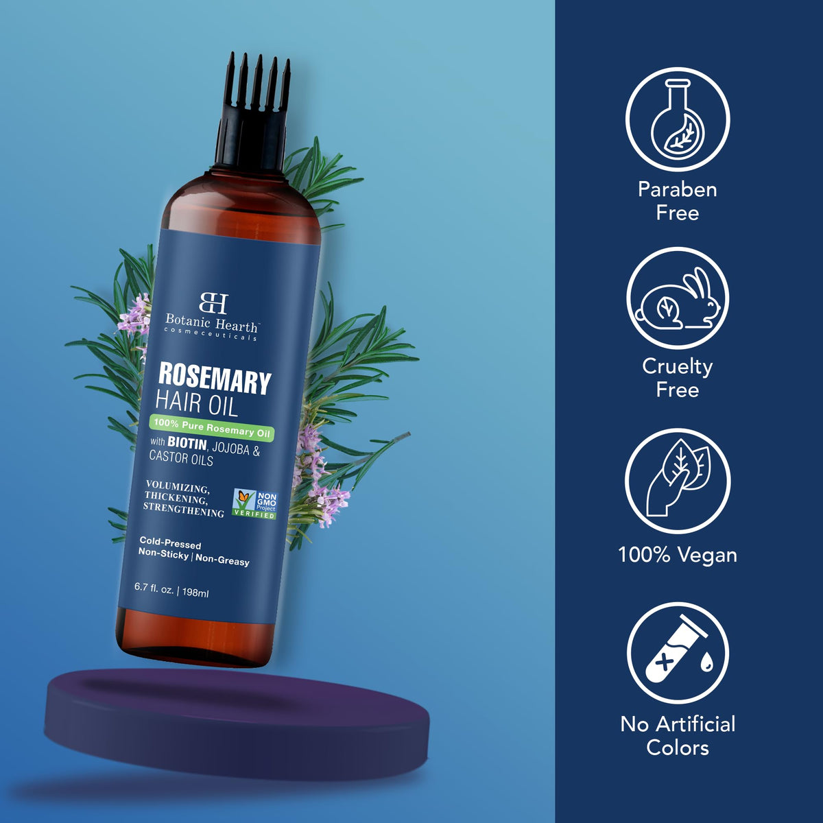 Botanic Hearth oil being applied to scalp to nourish roots