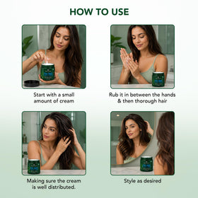 Botanic Hearth styling cream on palms ready to apply for flexible hold benefit