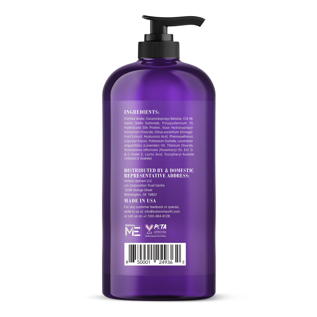 Botanic Hearth back label directions showing usage tips for safe toning