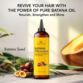 Botanic Hearth Batana Oil 198 ml next to hand for size and scale clarity