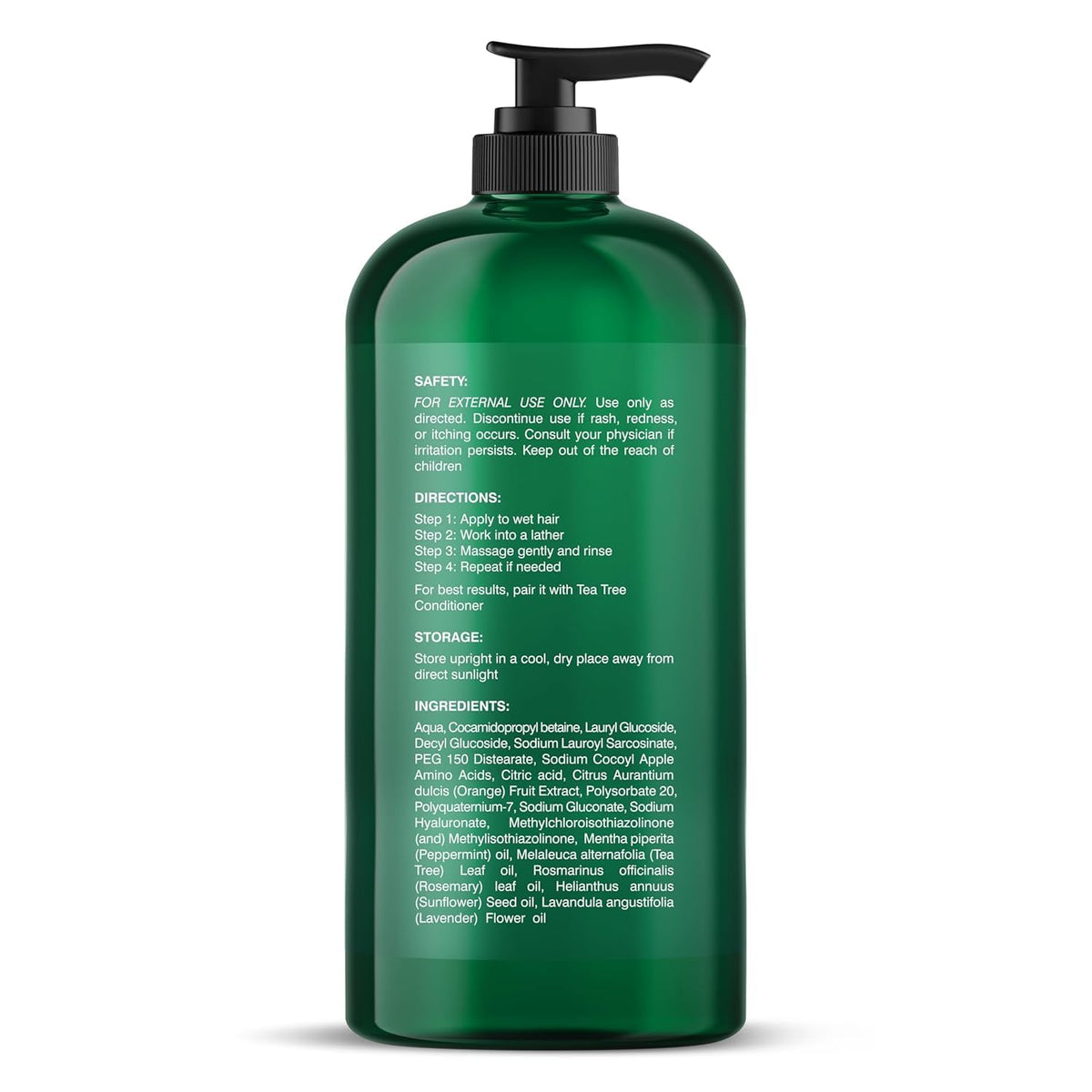 Botanic Hearth bottle held in hand to show 16 fl oz scale