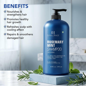 Botanic Hearth label close-up highlighting rosemary and biotin