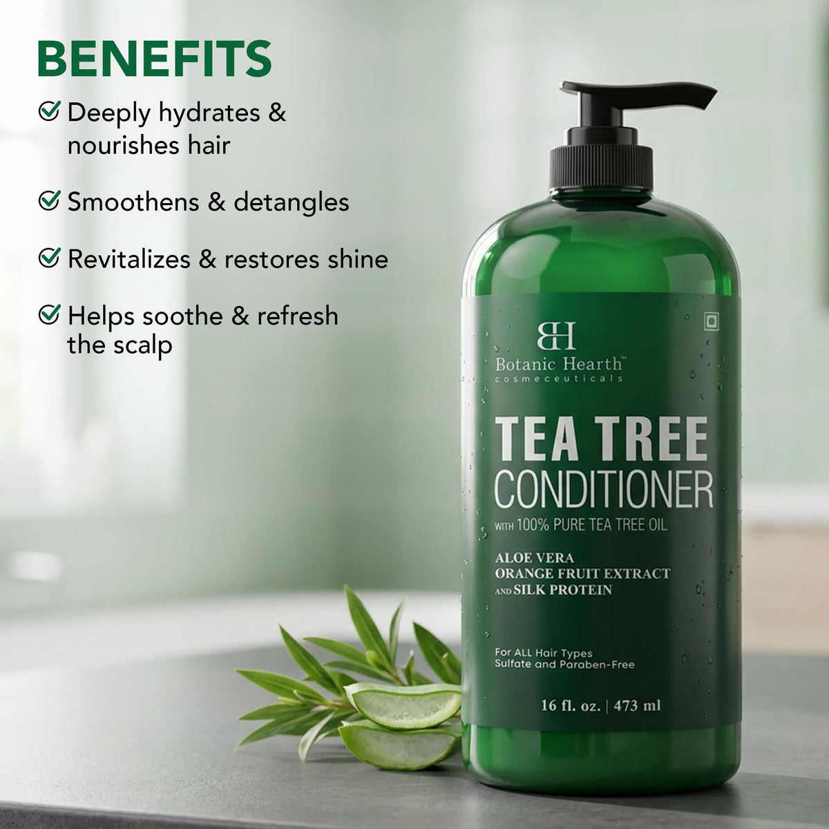 Botanic Hearth close-up of creamy conditioner texture for smooth hair