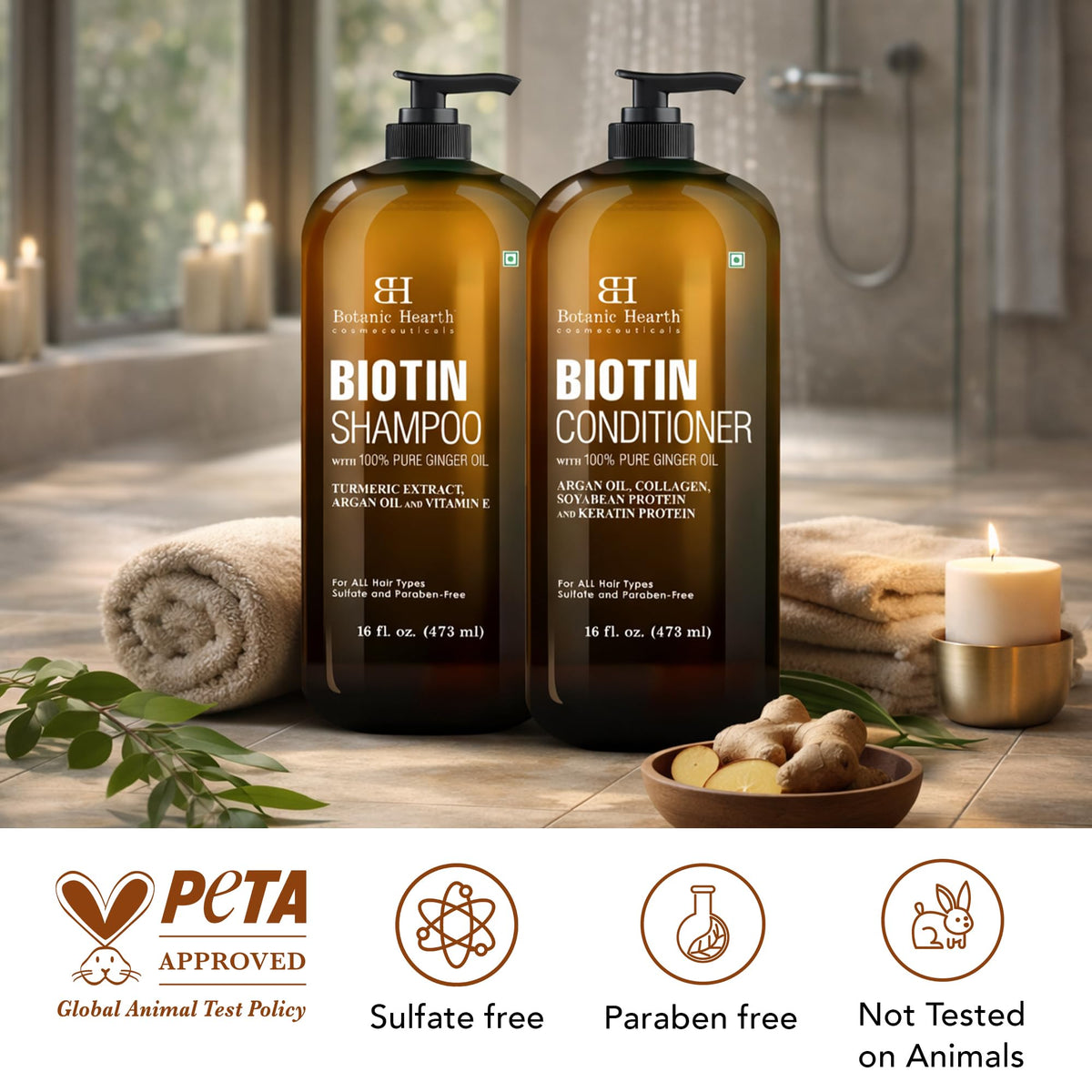 Botanic Hearth ginger oil ingredient visual showcasing natural extract and conditioning benefit