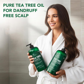 Botanic Hearth tea tree leaves and mint sprigs highlighting botanical cleansing benefit