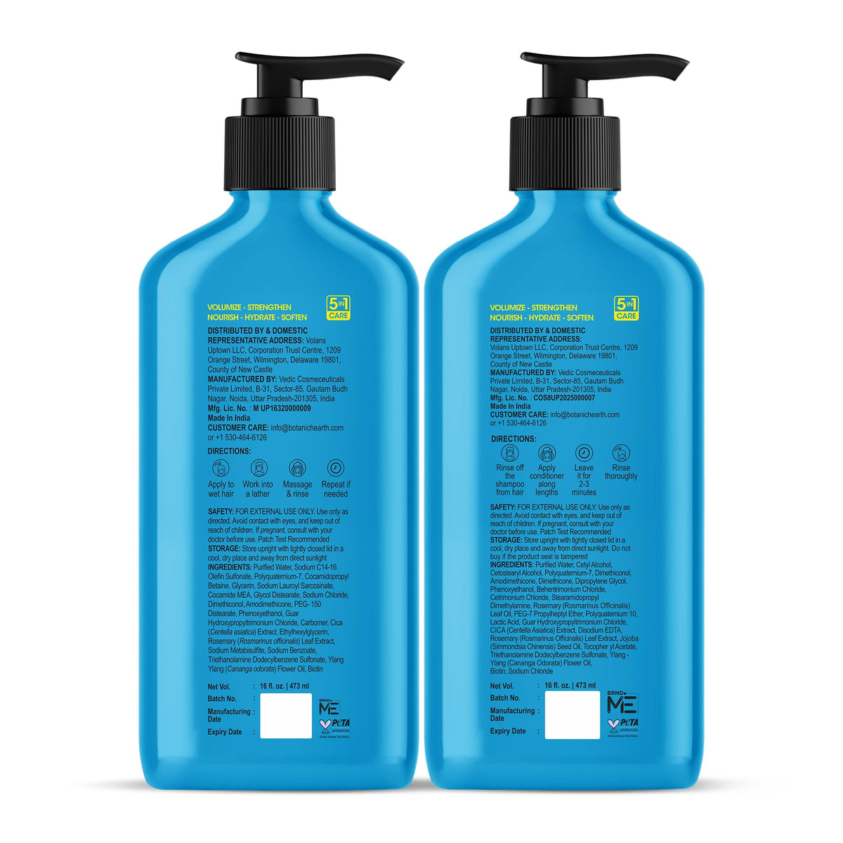 Botanic Hearth label close-up highlighting sulfate- and paraben-free claim for cleaner formulas
