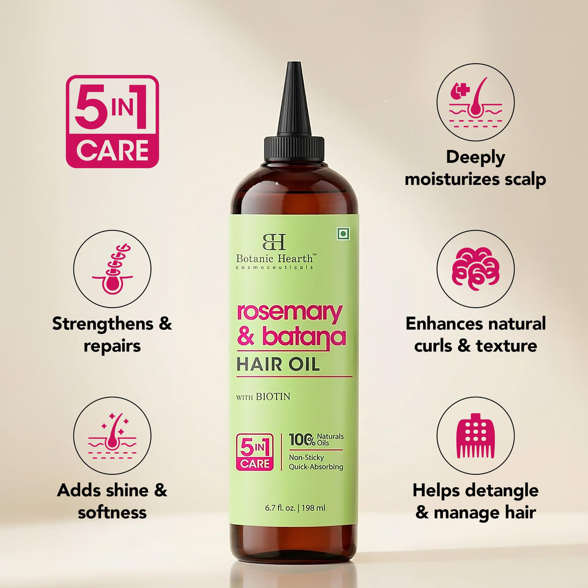 Botanic Hearth nozzle and comb applicator detail for precise, mess-free application