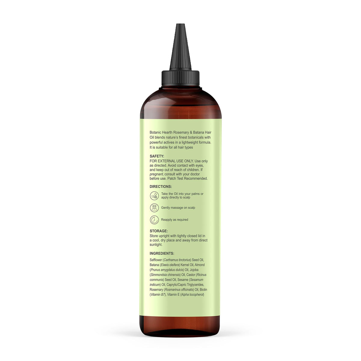 Botanic Hearth label closeup showing ingredient list and cruelty-free promise