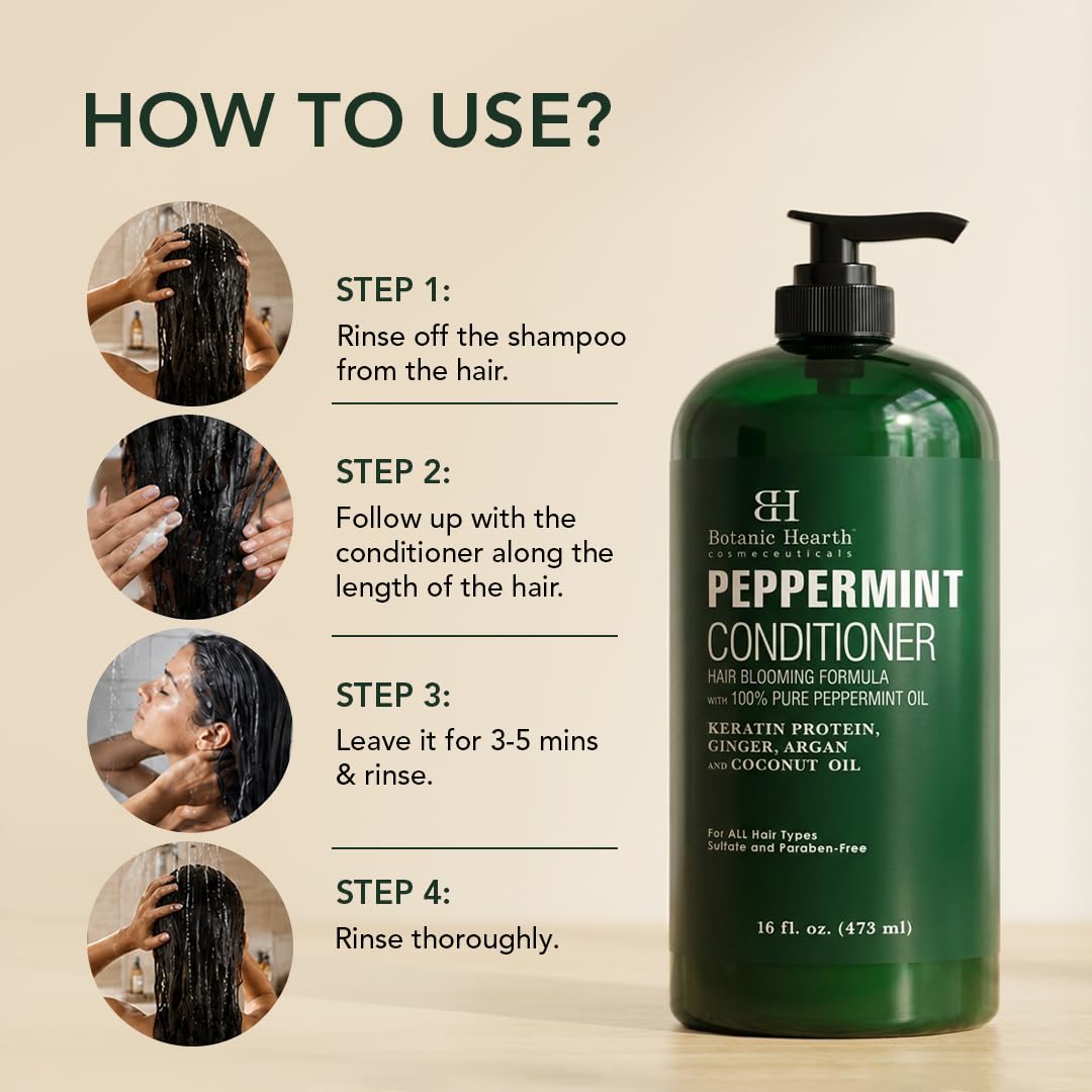 Botanic Hearth dispenser pouring conditioner with smooth flow for easy application