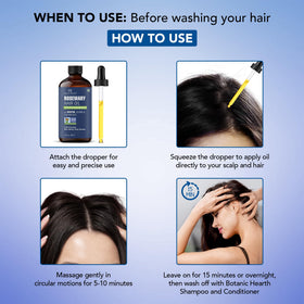 Botanic Hearth oil applied to scalp demonstrating targeted delivery and improved scalp hydration
