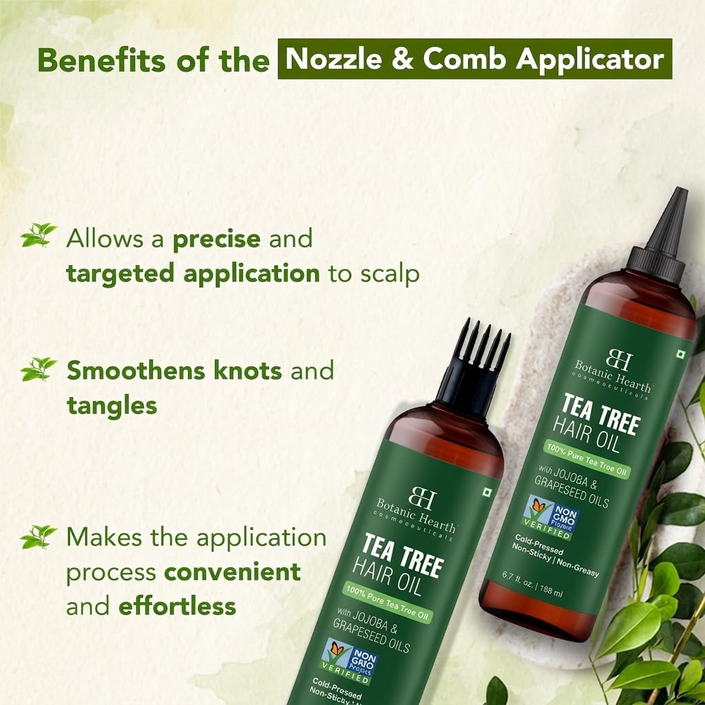 Botanic Hearth oil being massaged into scalp to soothe itch and improve circulation