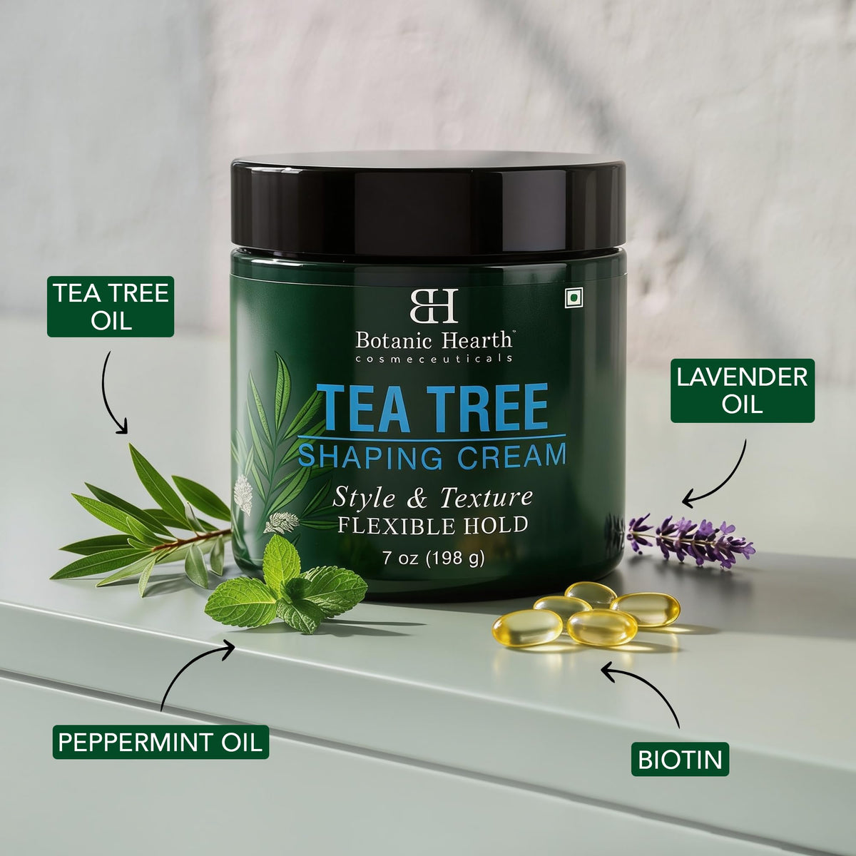 Botanic Hearth lifestyle shot of scalp refresh demonstrating clean-feeling control