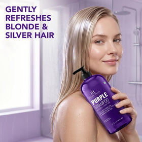 Botanic Hearth shampoo in shower being applied delivering cooling tone benefit