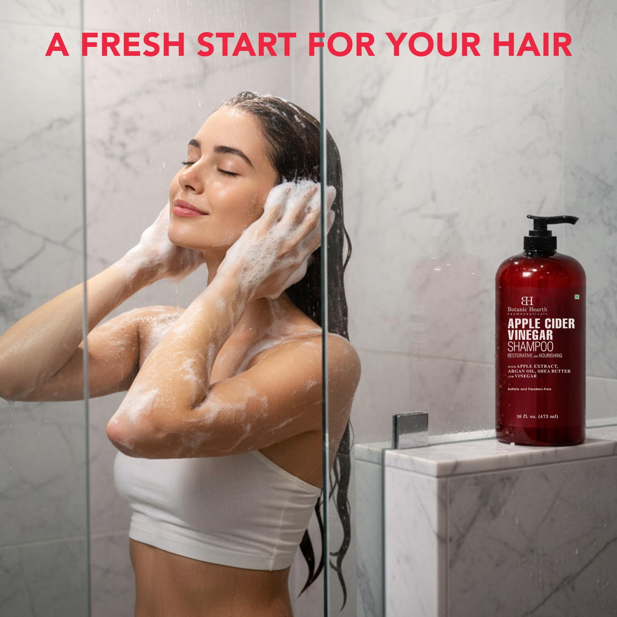 Botanic Hearth shampoo lather close-up illustrating gentle foam