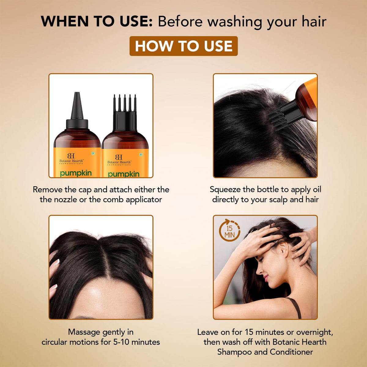Botanic Hearth scalp massage application demonstrating improved hydration