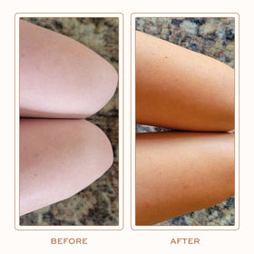 Botanic Tree applied to face demonstrating even, natural-looking bronzing