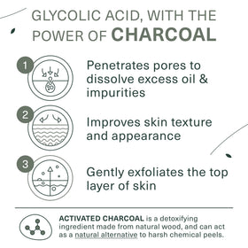 Botanic Tree charcoal and bamboo extracts display highlighting purifying properties