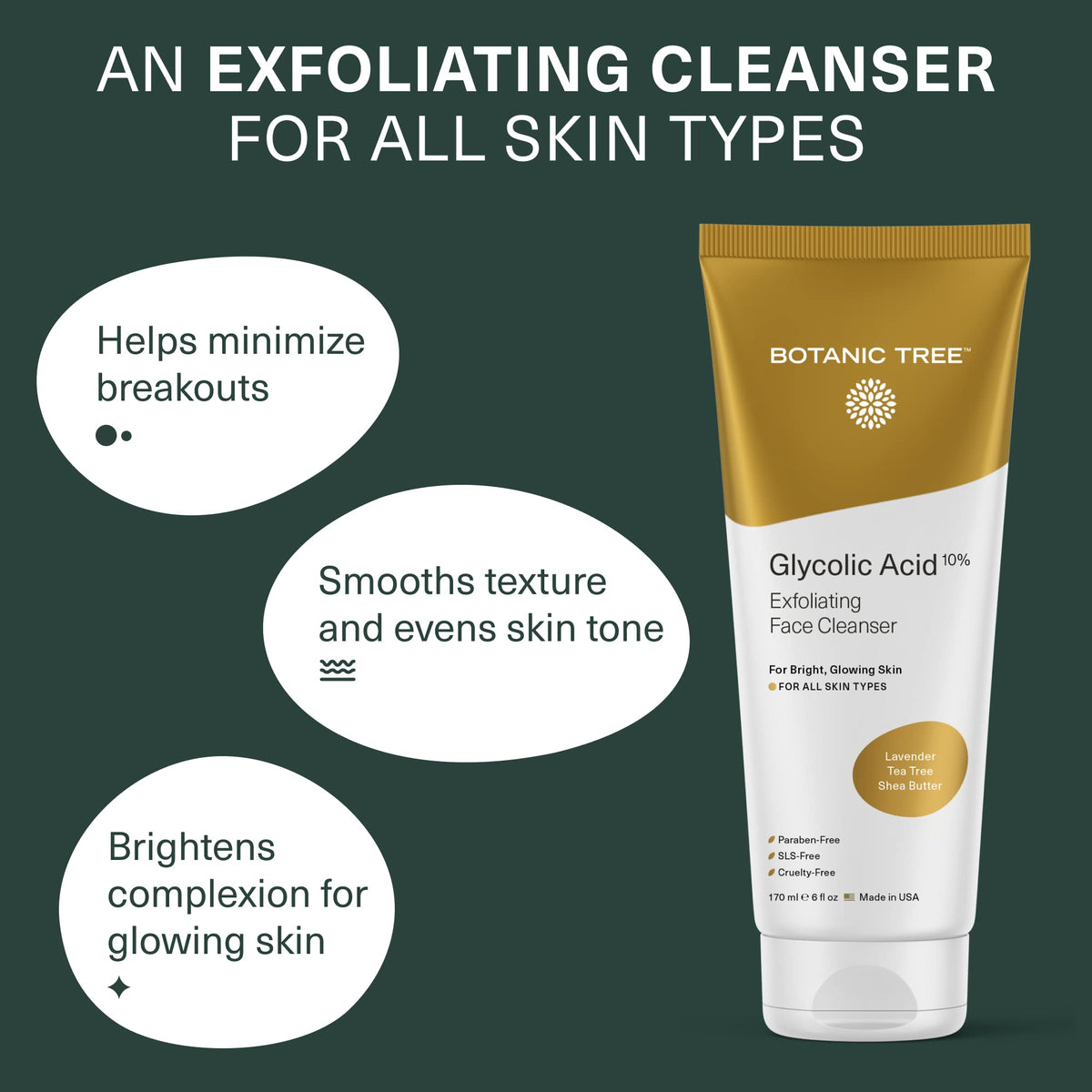 Botanic Tree foam texture demonstrating gentle lather and exfoliation