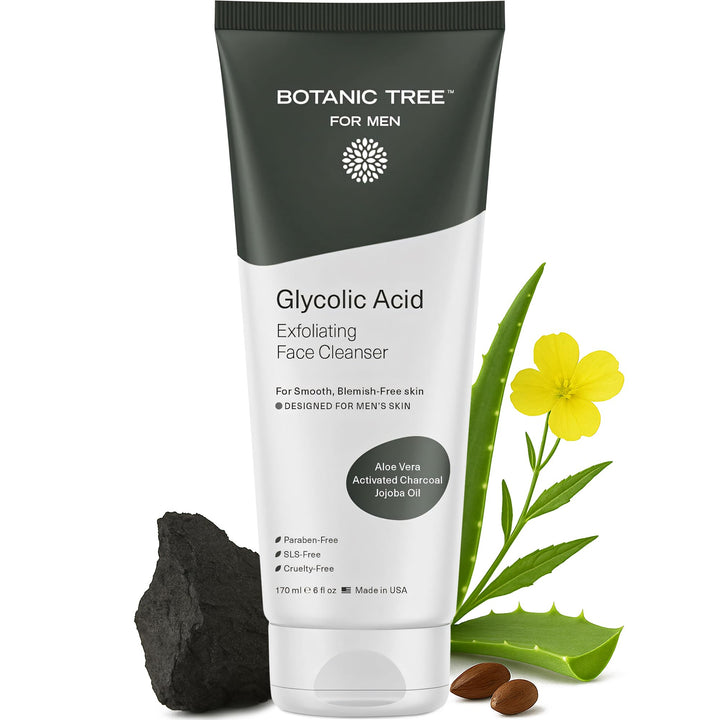 Botanic Tree front packaging showing cleanser and charcoal benefit