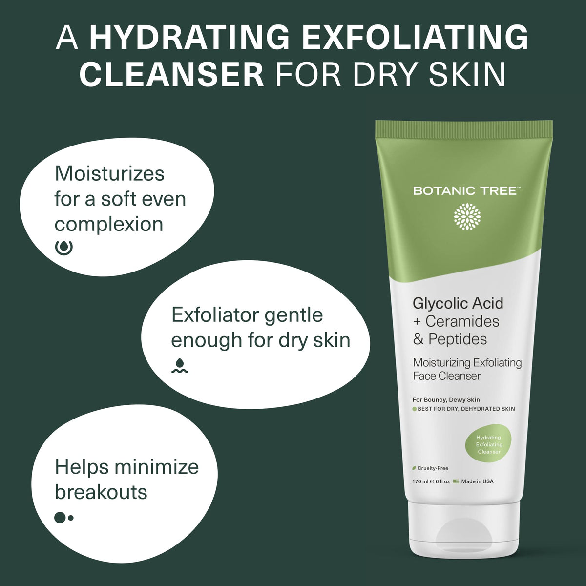 Botanic Tree close-up gel texture illustrating gentle exfoliation and moisturizing feel