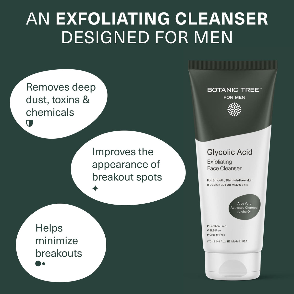 Botanic Tree open tube dispensing foam texture for deep cleansing