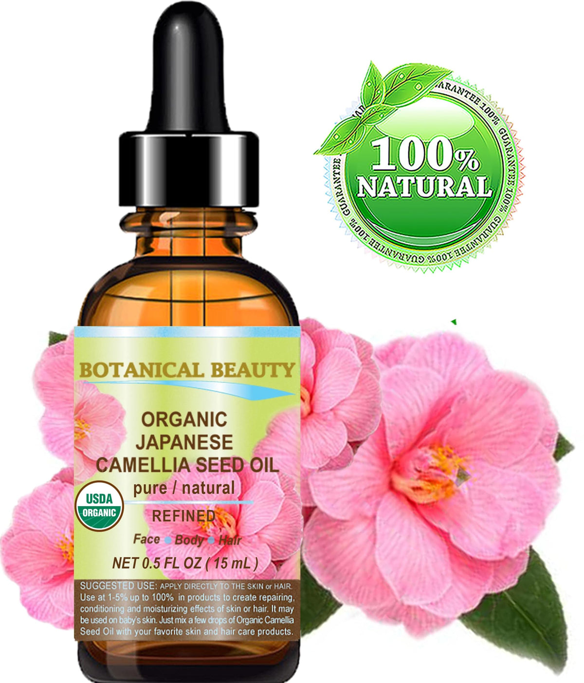 Close-up of Botanical Beauty bottle neck and cap emphasizing quality packaging